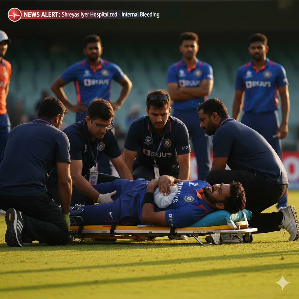 Cricketer Shreyas Iyer Hospitalized in Sydney After Suffering Internal Bleeding