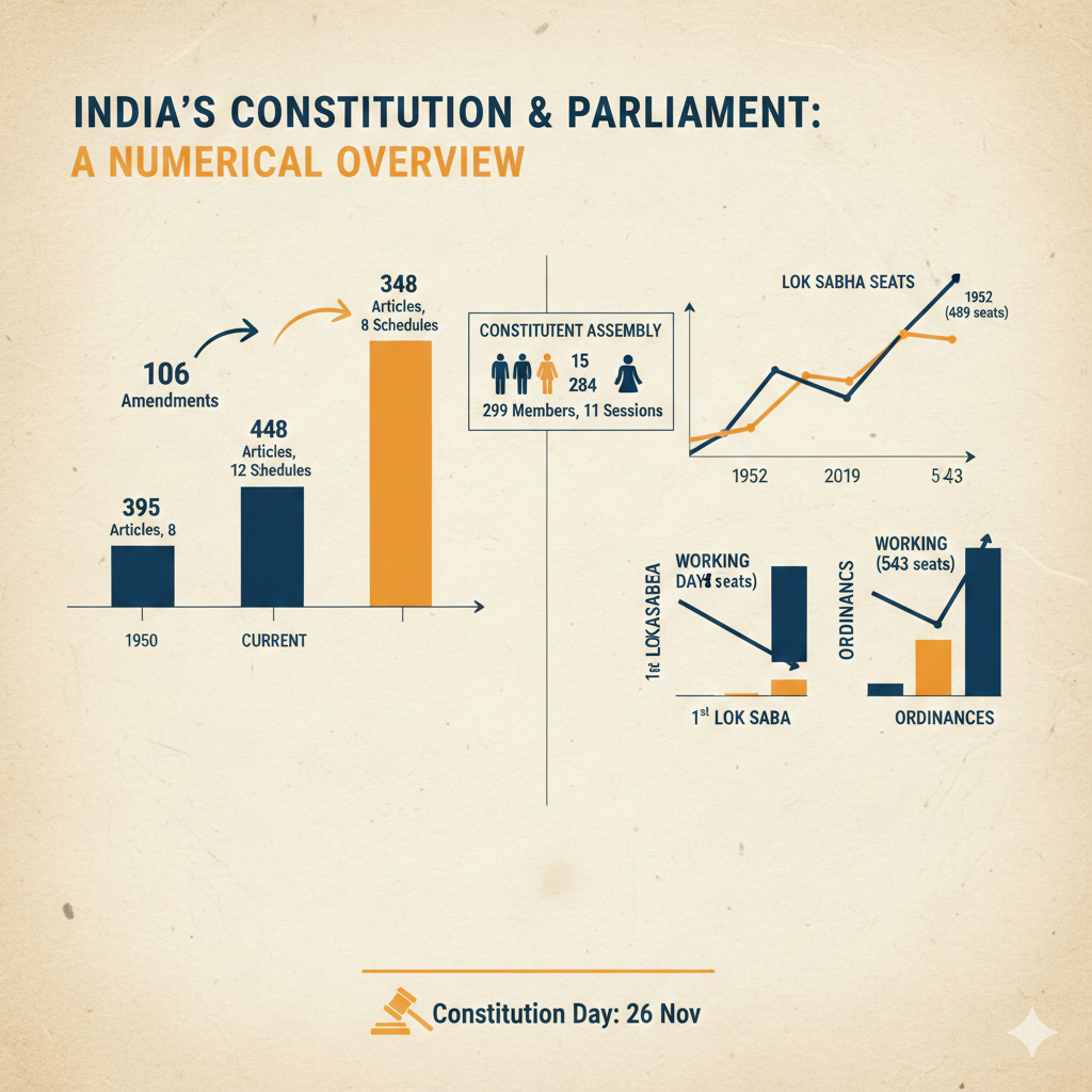 A Numerical Overview of India’s Constitution and Parliament