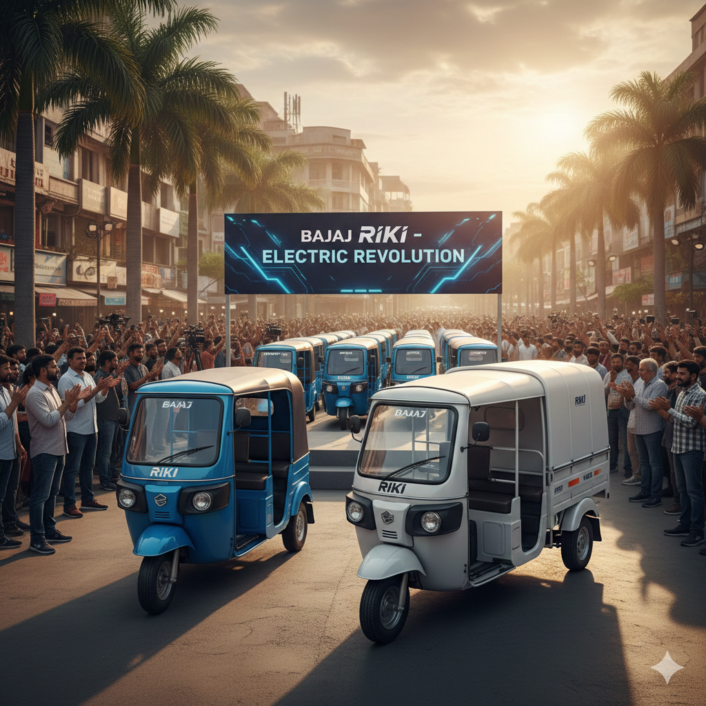 Bajaj Auto Enters E-Rickshaw Segment with ‘Riki’ Brand