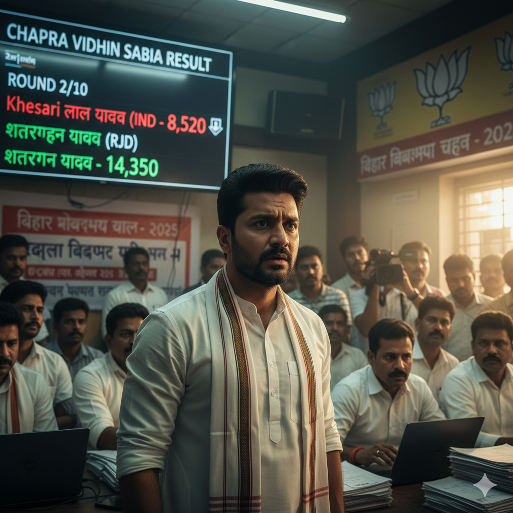 Bhojpuri Star Khesari Lal Yadav Trails in Debut Chapra Assembly Contest