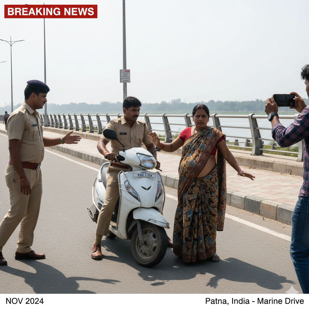 Investigation Launched After Bihar Police Officer Drags Pregnant Woman with Scooter in Patna