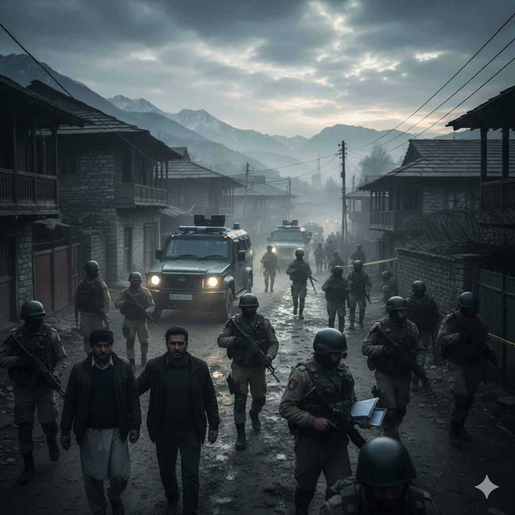 Extensive Police Operations Target Alleged Support Networks Across Kashmir