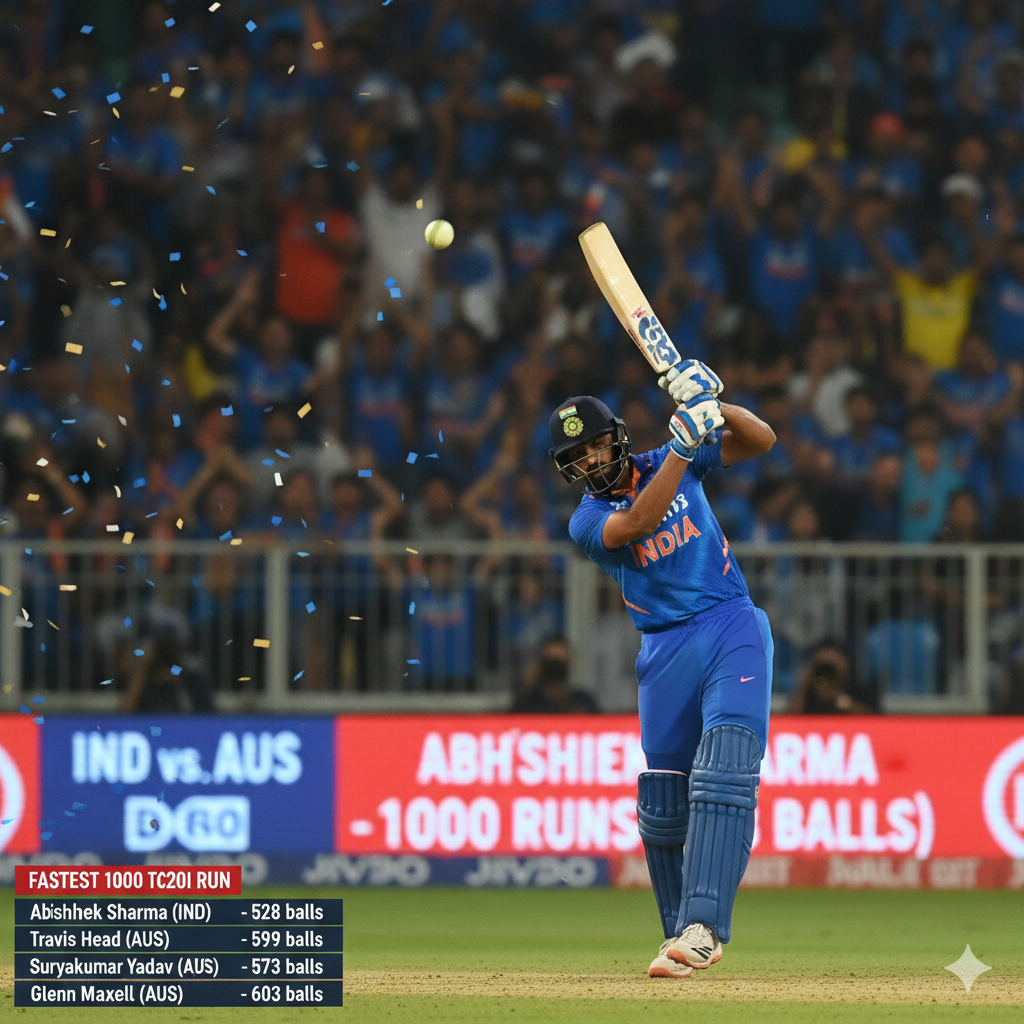 Indian cricketer Abhishek Sharma has established a new T20 International