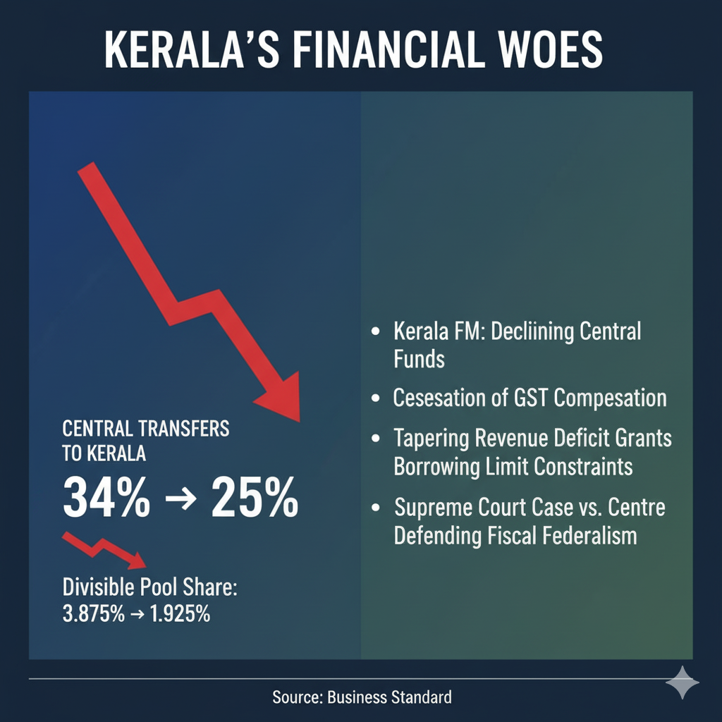 Kerala Finance Minister Blames State’s Financial Woes on Declining Central Transfers