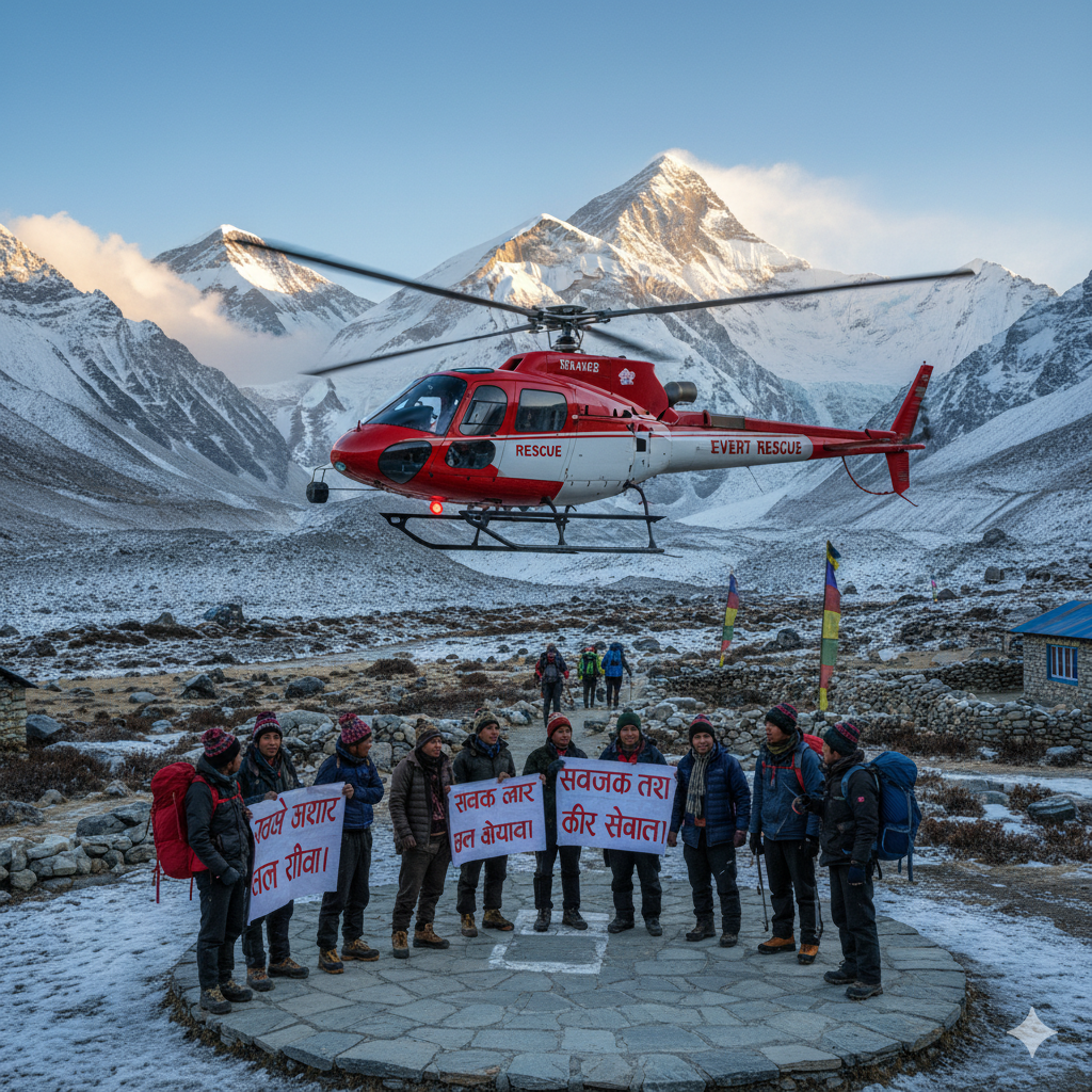 Nepal has reinstated essential helicopter rescue flights to the Mount Everest