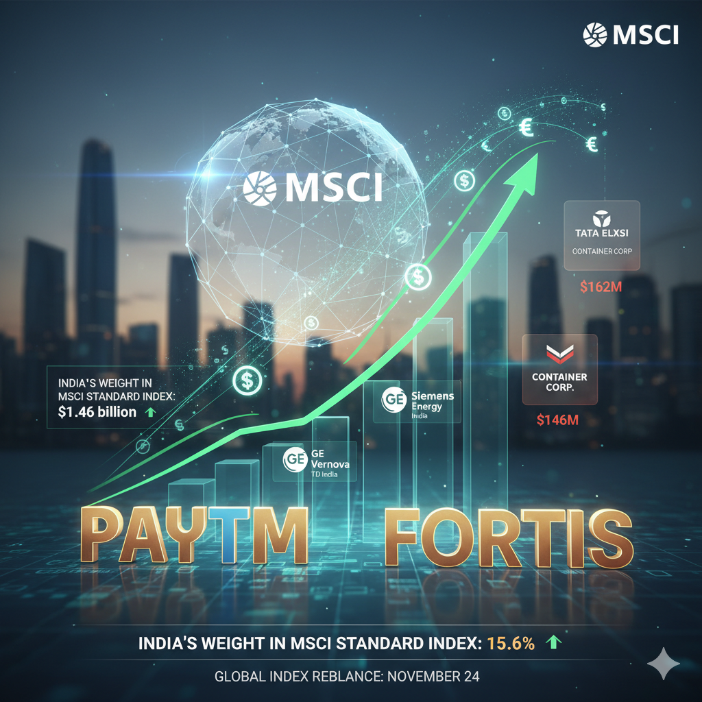 Paytm, Fortis, and Others Join MSCI Global Indexes, Signaling Bullish Trend for Indian Equities