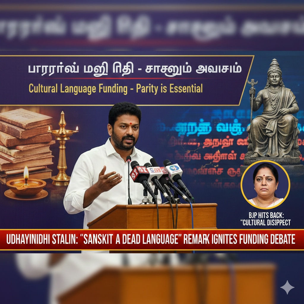 Tamil Nadu Minister’s “Dead Language” Remark on Sanskrit Sparks Debate Over Central Language Funding