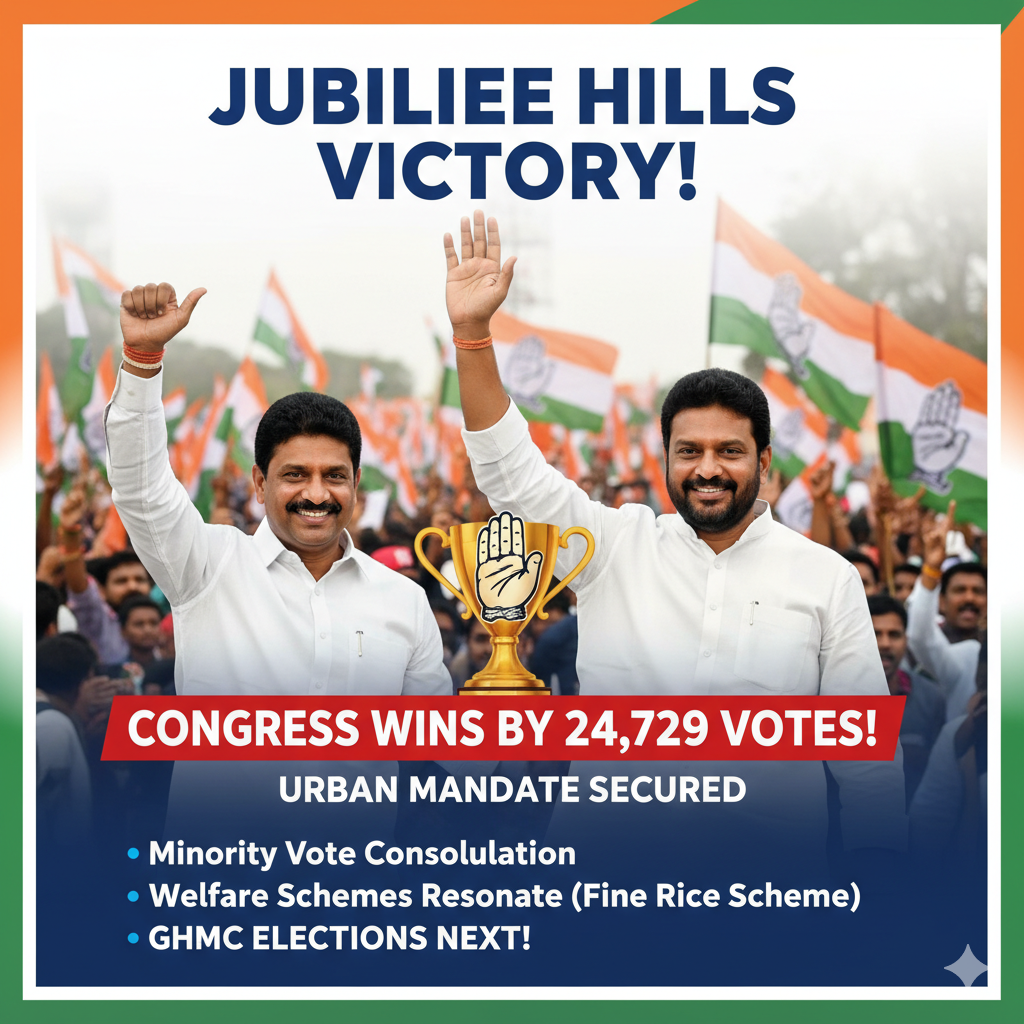 Telangana By-Election Delivers Significant Urban Victory for Congress in Jubilee Hills